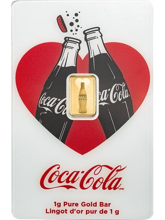 1 Gram Gold Bar PAMP Coca-Cola Valentines Love Bar .9999 Fine In Assay