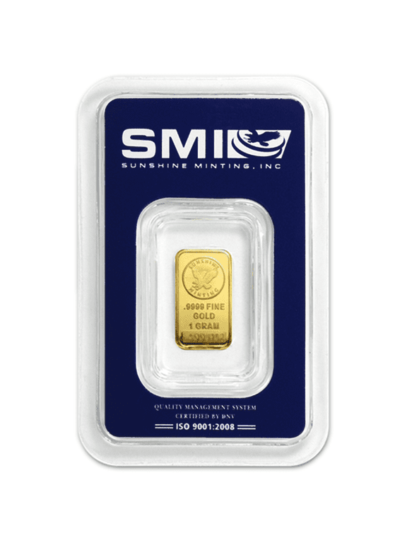 1 Gram Sunshine Mint .9999 Fine Gold Bar In Assay Mint Mark SI