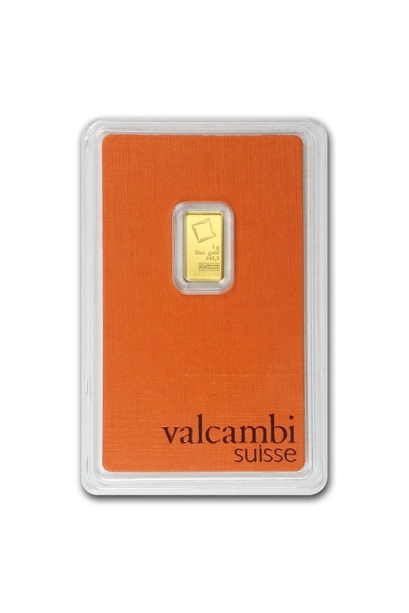 1 Gram Valcambi Suisse .9999 Fine Gold Bar in Assay
