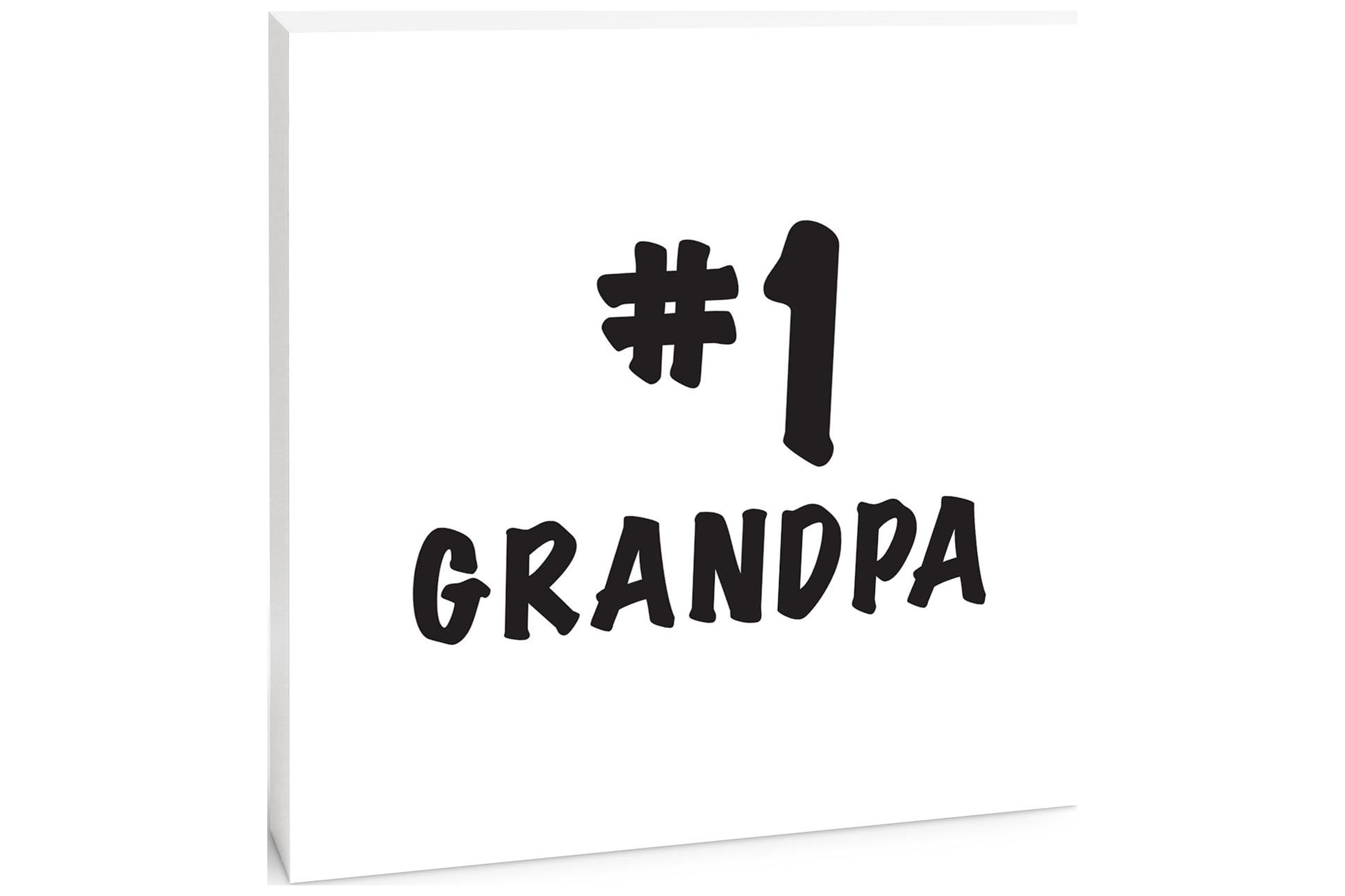 #1 Grandpa Black Script 10 x 10 Wood Tabletop Sign Plaque - Walmart.com