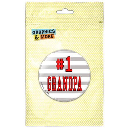#1 Grandpa Number One Grandfather Pinback Button Pin Badge