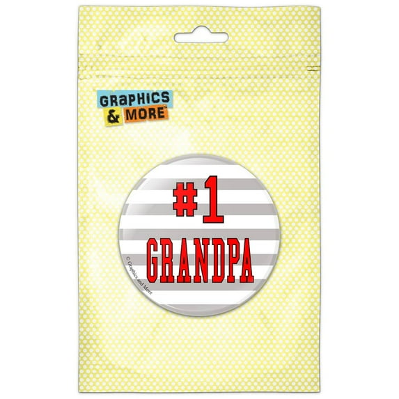 #1 Grandpa Number One Grandfather Refrigerator Button Magnet