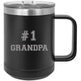 thumbnail image 1 of #1 Grandpa Stainless Steel Vacuum Insulated 15 Oz Travel Coffee Mug with Slider Lid, Black, 1 of 1