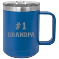 thumbnail image 1 of #1 Grandpa Stainless Steel Vacuum Insulated 15 Oz Travel Coffee Mug with Slider Lid, Blue, 1 of 1
