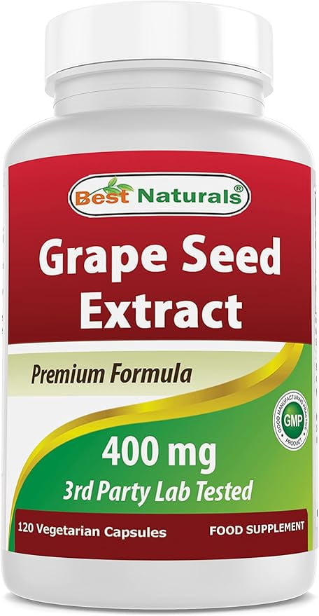 Best Naturals Grape Seed Extract 400 mg 120 Vegetarian Capsules