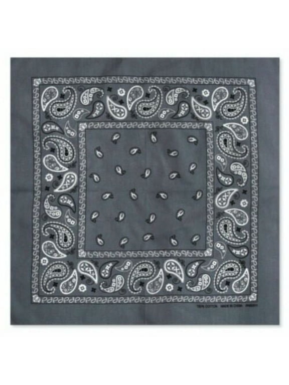 1 Grey Gray Paisley Bandana Cotton Face Mask Cover HeadWrap Scarf Lot Bandanna