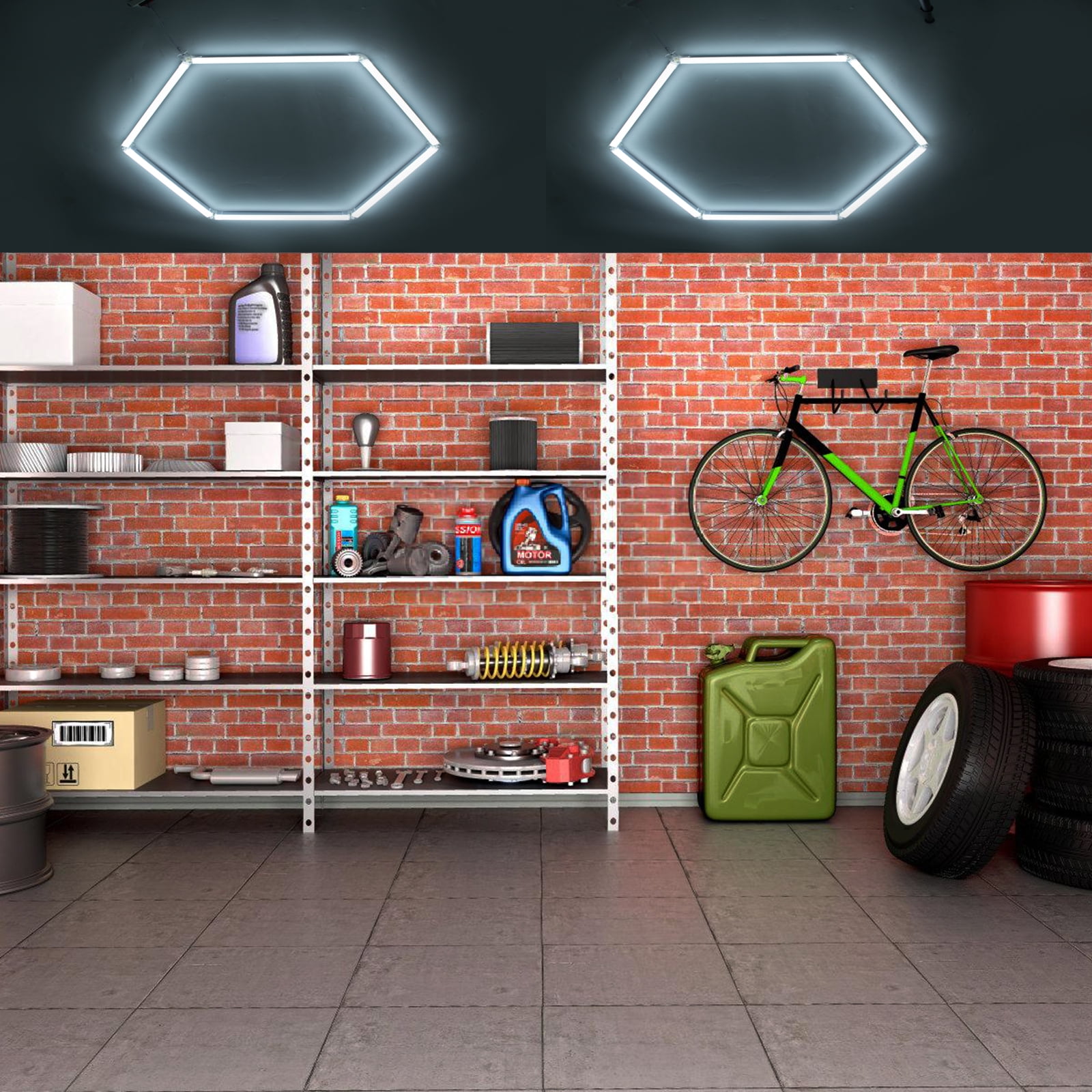 1 Grid LED Hexagon Lights Garage System Honeycomb LED Garage Light Hex Barb