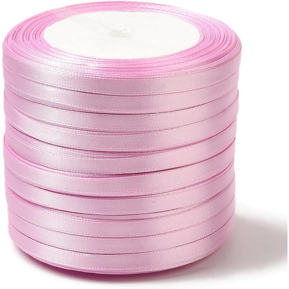 1 Group 250Yards 1/4 Inch Single Face Satin Ribbon Polyester Ribbon Wreath Wrapping Gift Wrapping Cake Decor Bouquet Garland for Valentine's Day Wedding Party Decorative 1group