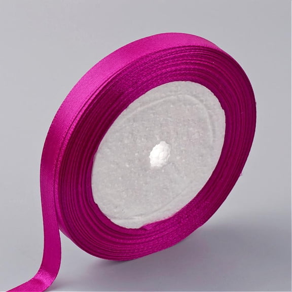 1 Group Single Face Satin Ribbon Polyester Ribbon Breast Cancer Pink Awareness Boxes Packages Medium Violet Red 3/8 inch(10mm) 25yards/roll(22.86m/roll)