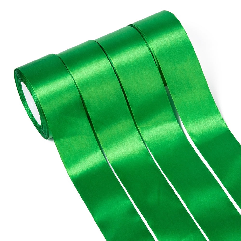 1 Group Single Face Satin Ribbon Polyester Ribbon Green 2 inch(50mm) about 25yards/roll(22.86m/roll) 100yards/group(91.44m/group)