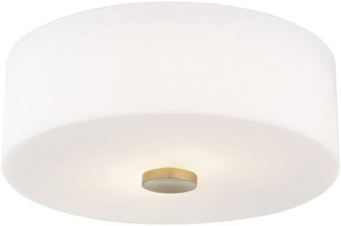 Sophie Aged Brass Opal Glass 2-Light Indoor/Outdoor Flush Mount