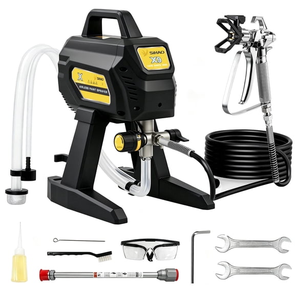 1 HP 2900 PSI Airless Paint Sprayer with 25 FT Hose & 12" Extension Rod