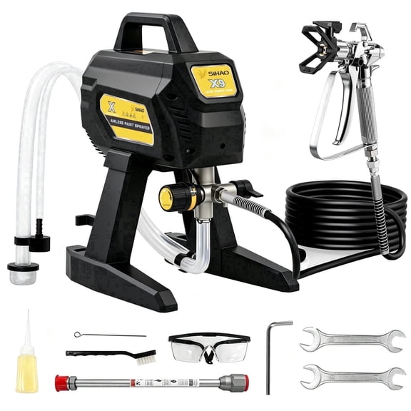 SHUNHENGYE 1 HP 2900 Psi Airless Paint Sprayer, 25FT Hose & 12in Extension Rod, 360 Swivel, for Home & Outdoor Use