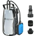 thumbnail image 1 of 1 HP Stainless Steel Sump Pump, 3434 GPH 31ft Water Pump with Float Switch, Submersible Utility Pump for Basement Swimming Pool Draining Pond Garden Watering, 1 of 7