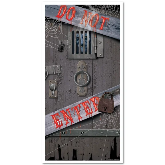 1 Halloween Party Decoration Prop Spooky Halloween Do Not Enter Wall Door Cover
