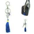 thumbnail image 1 of 1 Hamsa Tassel Keychain Purse Silver Accessory Kabbalah Evil Eye Lucky Charm !, 1 of 5