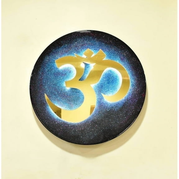 1. Handcrafted OM Wall Art with LED Backlight Spiritual Home Decor