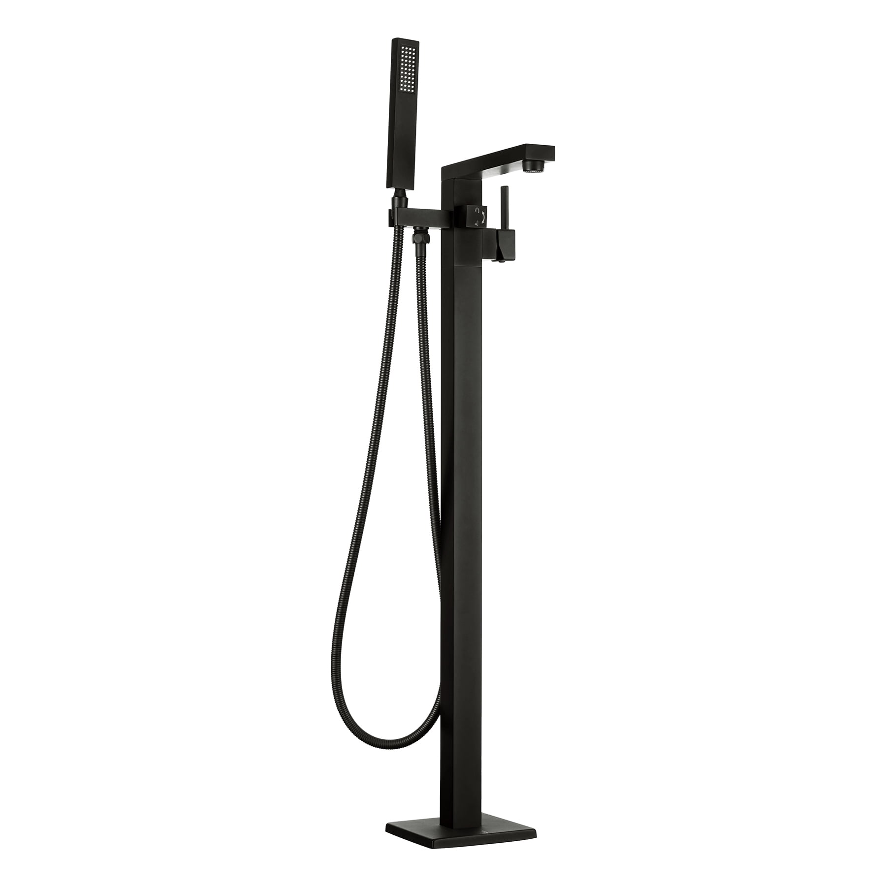 2-Handle Floor-Mount Roman Tub Faucet with Hand Shower in Matte Black 2-Handle Floor-Mount Roman Tub Faucet with Hand Shower in Matte Black