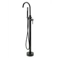 thumbnail image 1 of 1-Handle Freestanding Floor Mount Tub Faucet Bathtub Filler with Hand Shower in Matte Black, 1 of 5