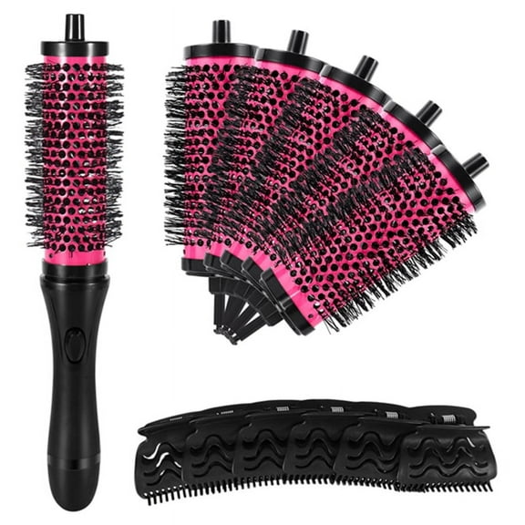1* Handle Hair Roller Brush Kits-Pink