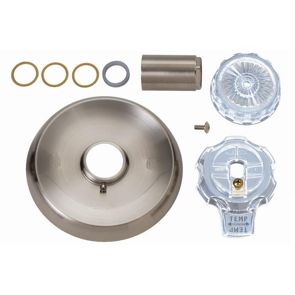 Satin Nickel and Clear Acrylic Tub and Shower Trim Kit