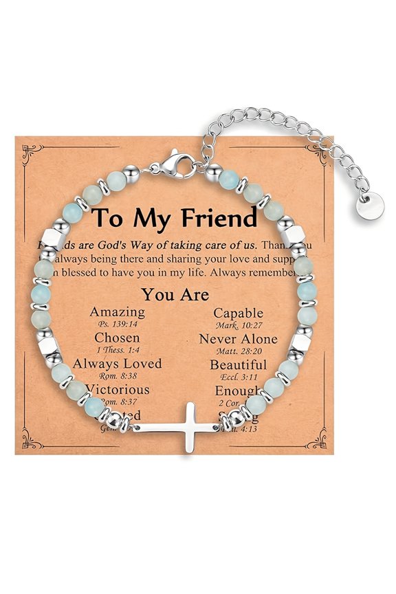 1 Handmade Religious Adjustable Cross Bracelet for Birthday Gifts, Back To School Season, And Easter.