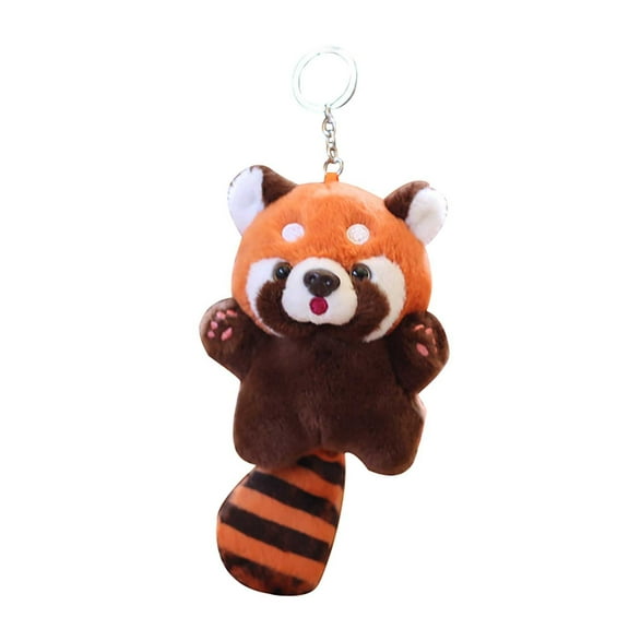 1 Hanging Ornament - Baby Raccoon Pendant Plush Toy Doll Cute Red Panda Bag Pendant Keychain Doll Doll