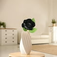 thumbnail image 1 of 1 Head Black Roses Artificial Flowers, 21 inch Real Like Fake Rose Flower Simulation Roses Bouquet with Stem, Silk Roses Flowers for Vase Table Centerpieces Wedding Party Table Home Decorations, 1 of 9
