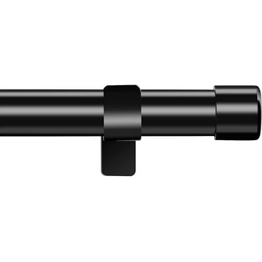 IHOMEPARK 1" Black Adjustable Curtain Rod Set for Room Divider, Bedroo, 30"-62"