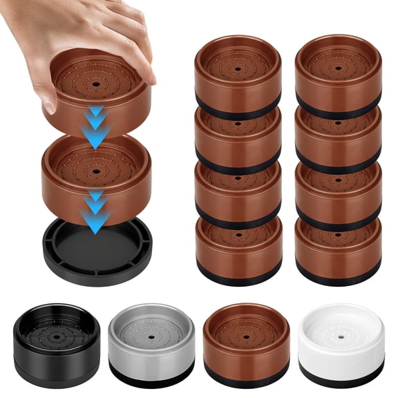 1" Heavy Duty Furniture Risers Set of 8, Round Stackable Bed Raisers Blocks with Non Slip TPU Base, Adjustable Furniture Support Pads for Sofa, Desk, Chair, Table, Couch, Cabinet