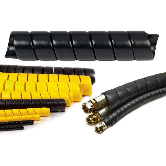 1" Heavy Duty HDPE Spiral Wrap - Length: 25 Feet - Color: Black