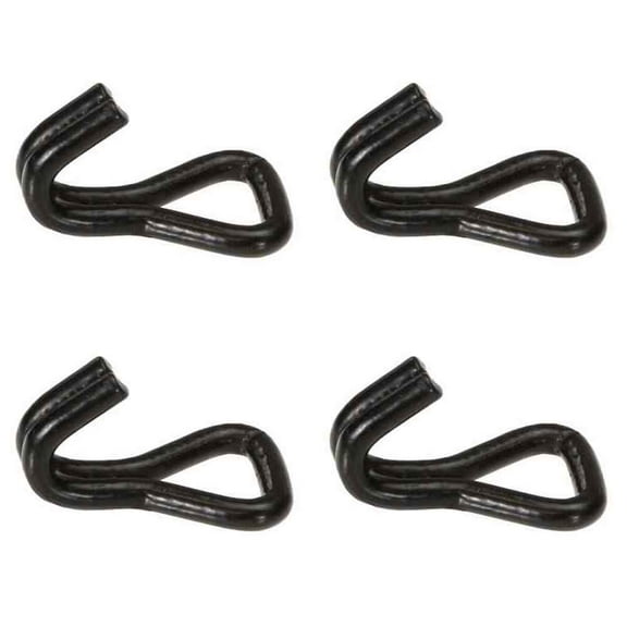 1" Heavy Duty Wire Hook w/ Black Vinyl Coating - 4 Pack