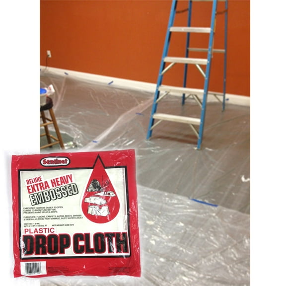 1 Heavy Plastic Drop Cloth Furniture Paint Floors Protector 9' x 12' Ft 0.27 Mil