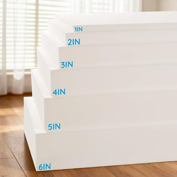 1" High Density Upholstery Foam Padding,CertiPUR-US Certified, 72"x24" - for Mattress Topper, DIY Cushion Replacement, Sofa, Craft & Upholstery Projects