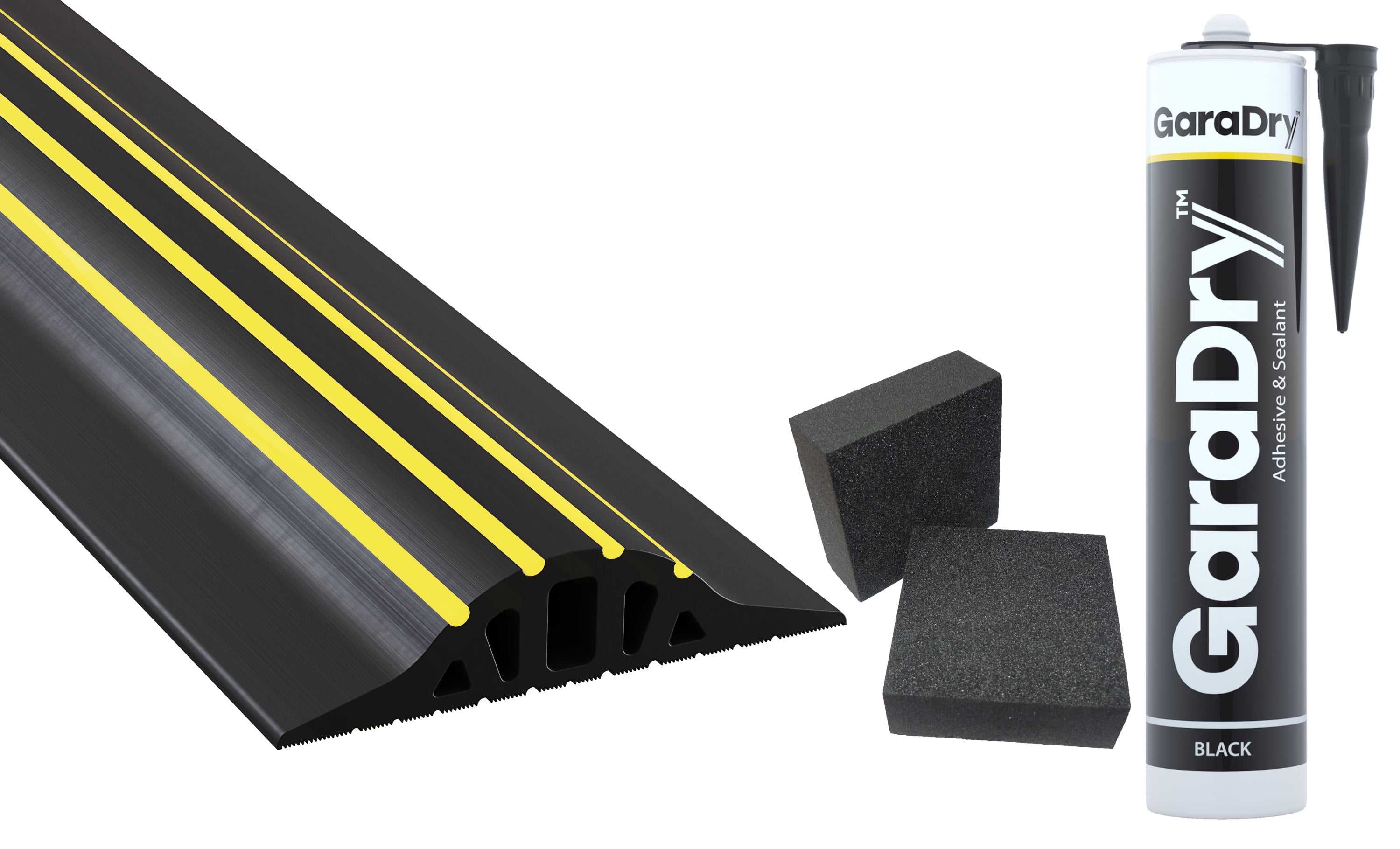 1 ¼” High Garage Door Threshold Seal Kit 8'3" Length | Flexible PVC | Complete Kit Includes 1 Adhesive | GaraDry