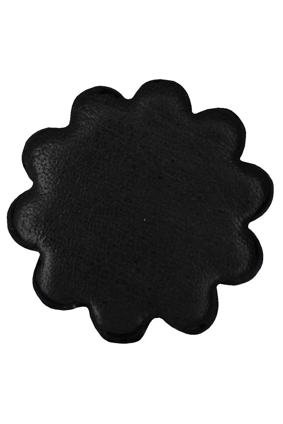 1" Hilason Plain Scalloped Leather Rosette Concho Saddle Black 12 Pc