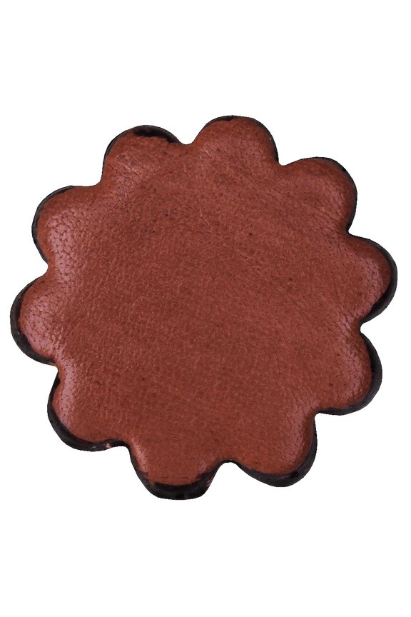 1" Hilason Plain Scalloped Leather Rosette Concho Saddle Mahogany 6 Pc
