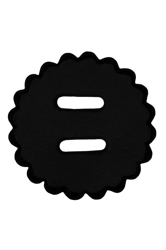 1" Hilason Slotted Scalloped Leather Rosette Concho Saddle Black 12 Pc
