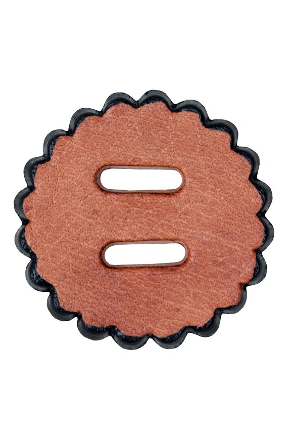 1" Hilason Slotted Scalloped Leather Rosette Concho Saddle Tan 18 Pc