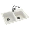 thumbnail image 1 of 1-Hole Double Bowl Kitchen Sink in Tahiti White Finish, 1 of 2