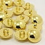 1-Hole Plating Acrylic Shank Buttons Half Round/Dome Buttons Golden 18x11.5mm