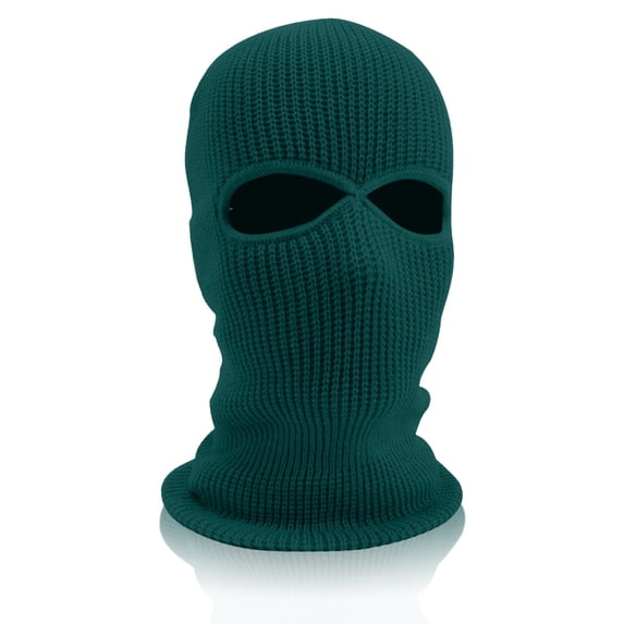 1 Hole Ski Mask Winter Knitted Balaclava Warm Full Face Mask Windproof Head Cover for Men Women Sports Outdoor(Dark Green One Size)