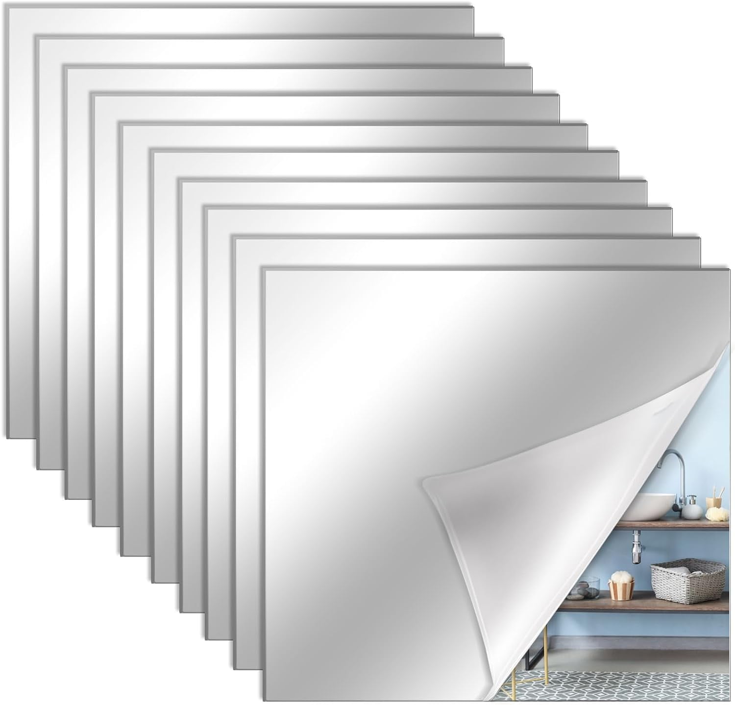 1 Home Gym Mirrors 12'' x 14'' Acrylic Flexible Wall Mounted Mirror