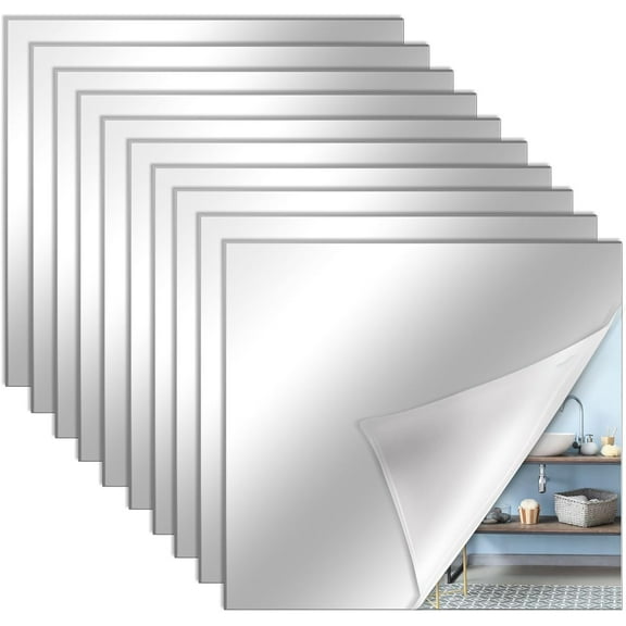 1 Home Gym Mirrors 12'' x 14'' Acrylic Flexible Wall Mounted Mirror Tiles Square 2mm Thick Frameless Wall Mirror Full Length Mirror Glass Sheets for Home Gym Bedroom Door Bathroom Closet