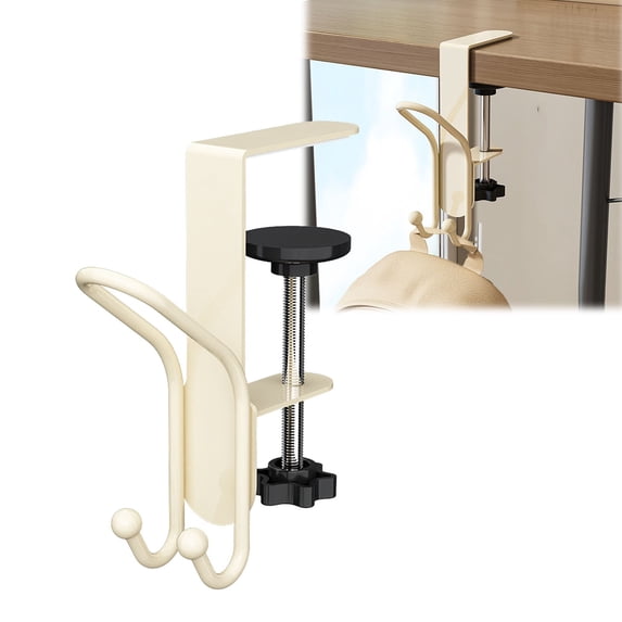 1 Hook Metal Desk Holder Hanger Desk Cable Management Undertable Storage for Headphones Bags Keys