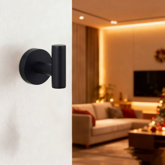 1 Hook Removable Shower Hooks for Inside Shower – Towel Hooks for Bathroom Window Glass Tile Robe Looafh Hook for Hanging – & Rustproof Black