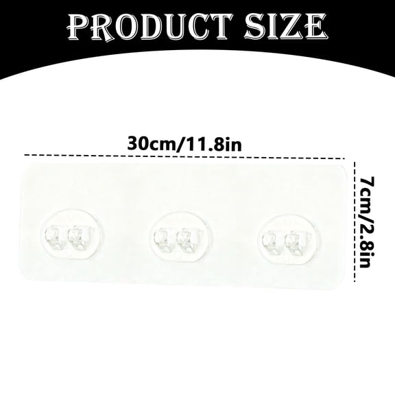 1 Hook Transparent Strong Adhesive Storage Rack 30Cm Long Punch Free Bathroom & Kitchen Storage Shelf Multi Functional Traceless Wall Mounted Storage Board