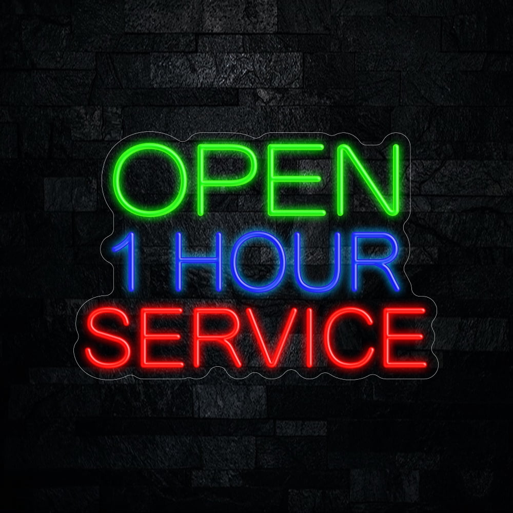 1 Hour Service Open LED Neon Sign 22