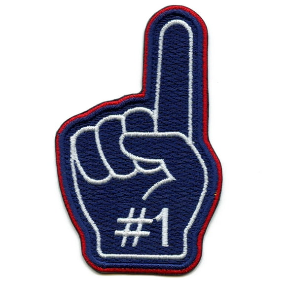 #1 Houston Fan Foam Finger Patch Texas Football Team Embroidered Iron On