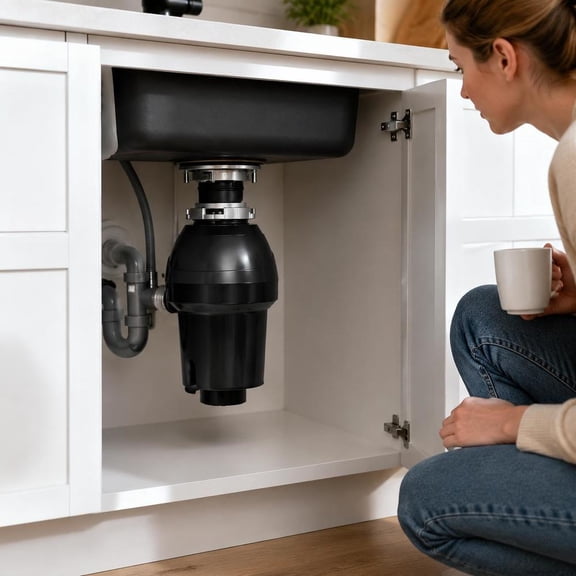 1 Hp Garbage Disposal, 3270 Rpm Continuous Feed Food Waste Disposer, Ez Connect System, Sound Reduction, Power Cord, Splash Guard